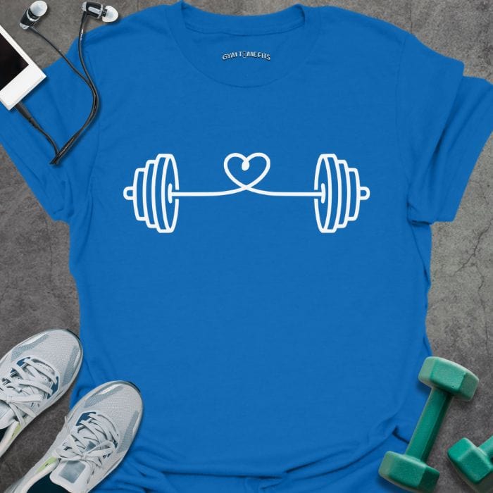 T-Shirt Royal / S Barbell String Heart T-Shirt