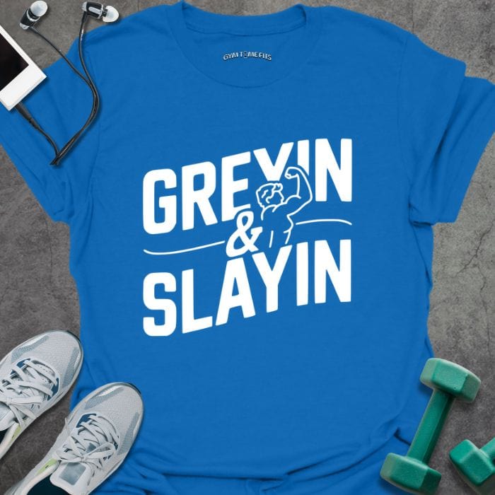 T-Shirt Royal / S Greyin And Slayin T-Shirt
