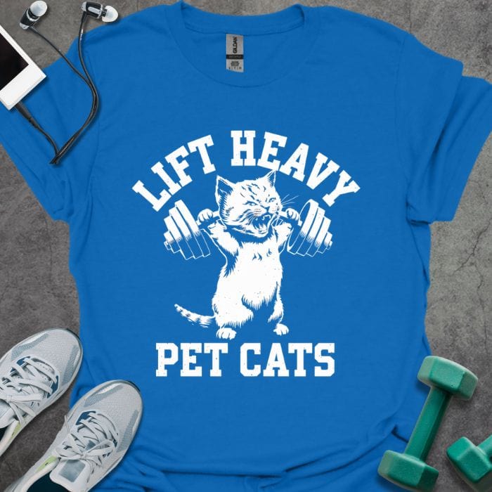 T-Shirt Royal / S Lift Heavy Pet Cat T-Shirt