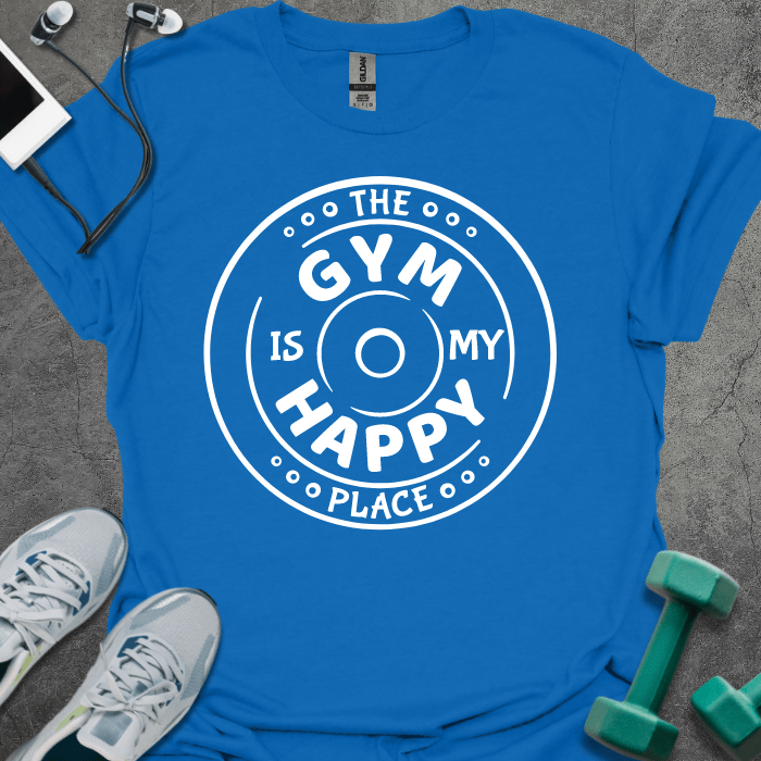 T-Shirt Royal / S The Gym Is My Happy Place T-Shirt