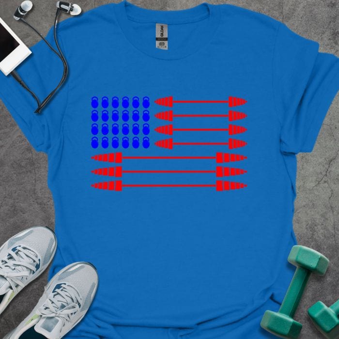 T-Shirt Royal / S US Flag Weights T-Shirt