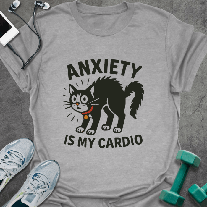 T-Shirt Sport Grey / S Anxiety Cat T-Shirt