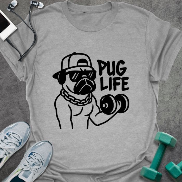 T-Shirt Sport Grey / S The Pug Life T-Shirt