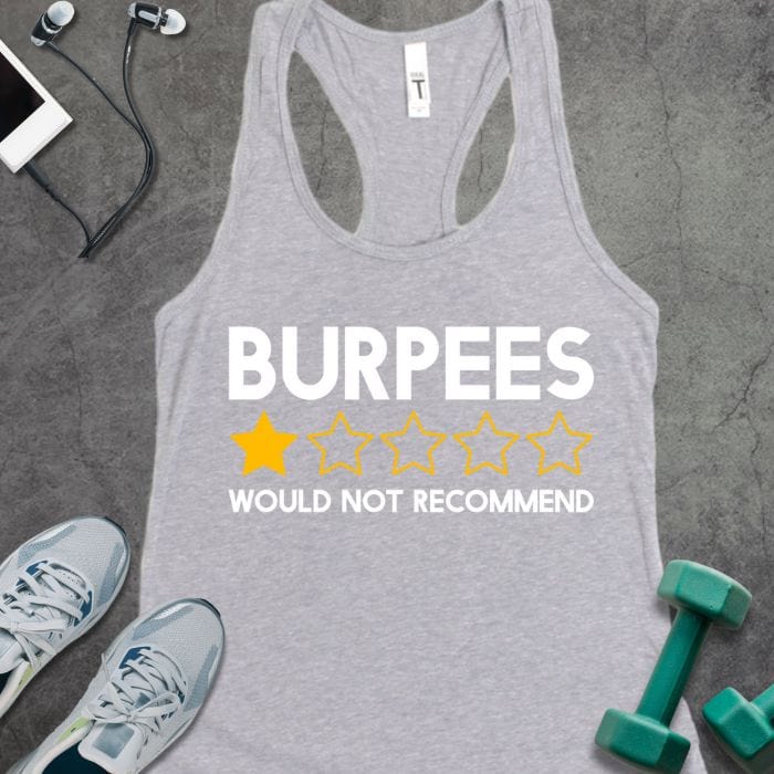 Tank Top Heather Grey / XS Burpees Review Tank
