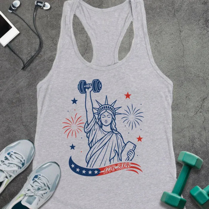 Tank Top Heather Grey / XS Liberty Dumbbell