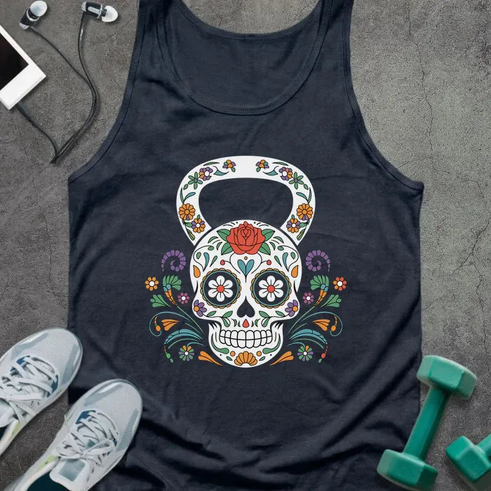 Tank Top Navy / XS Floral Kettlebell Tank