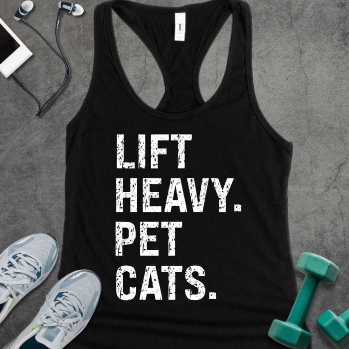 Tank Top Solid Black / XS Lift Heavy Pet Cats Tank