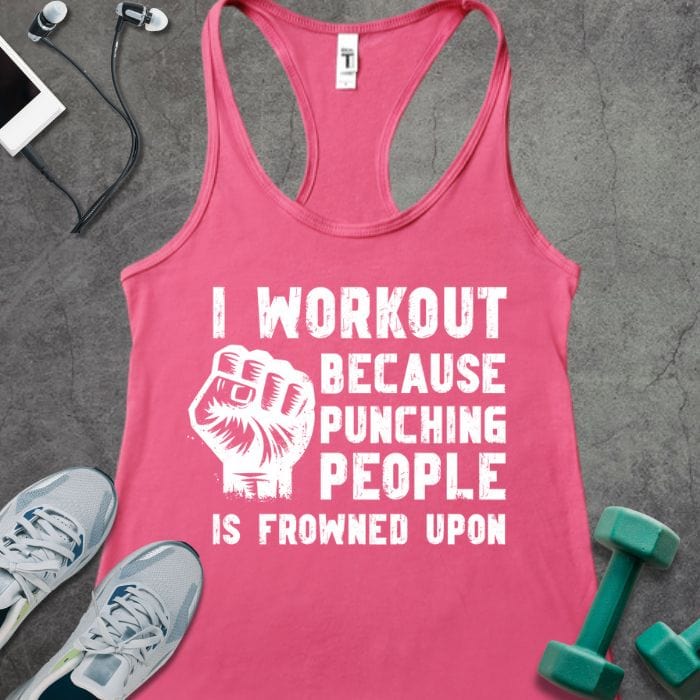 Tank Top Solid Hot Pink / XS I Workout Because Tank