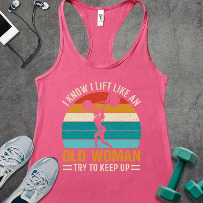 Tank Top Solid Hot Pink / XS Old Woman Lift Tank