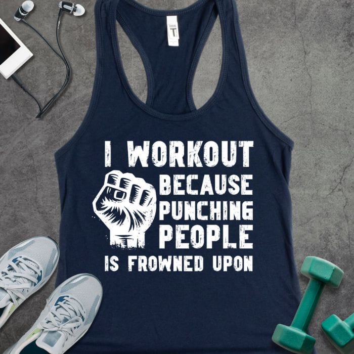 Tank Top Solid Midnight Navy / XS I Workout Because Tank