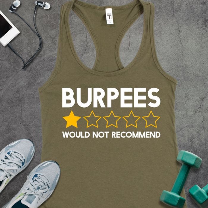 Tank Top Solid Military Green / XS Burpees Review Tank
