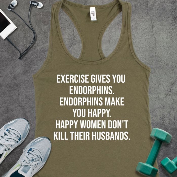 Tank Top Solid Military Green / XS Exercise Endorphins Tank