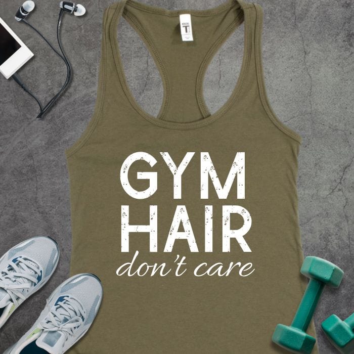 Tank Top Solid Military Green / XS Gym Hair Tank