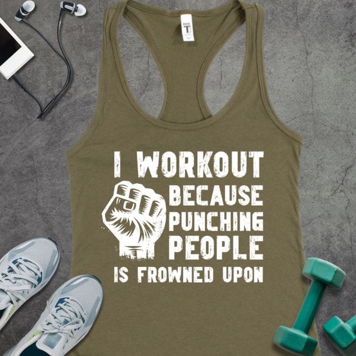 Tank Top Solid Military Green / XS I Workout Because Tank