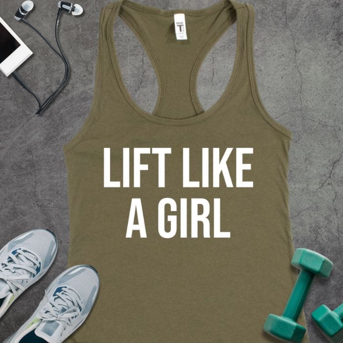 Tank Top Solid Military Green / XS Lift Like A Girl Tank