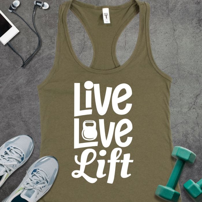 Tank Top Solid Military Green / XS Live Love Lift Tank