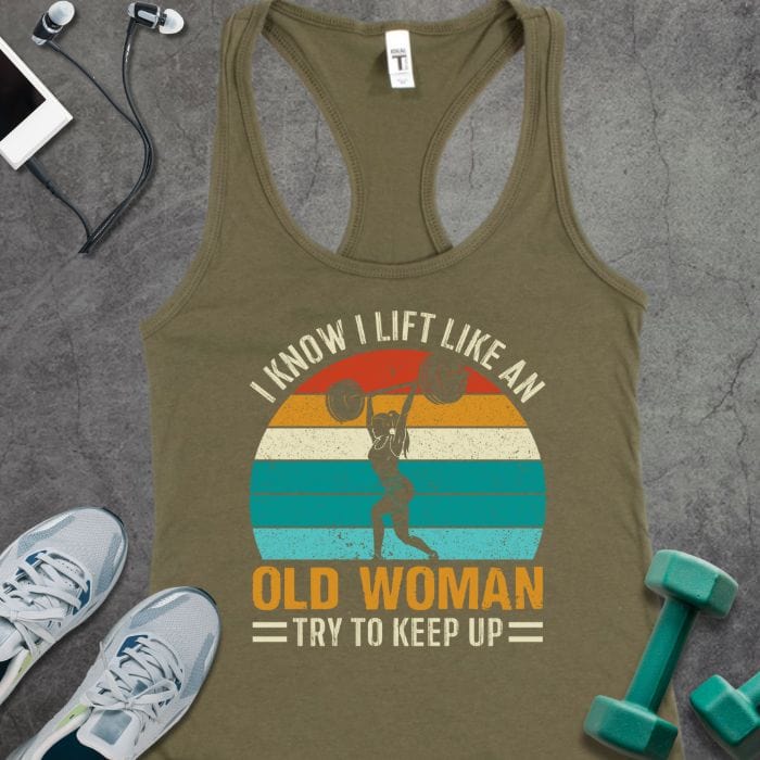 Tank Top Solid Military Green / XS Old Woman Lift Tank