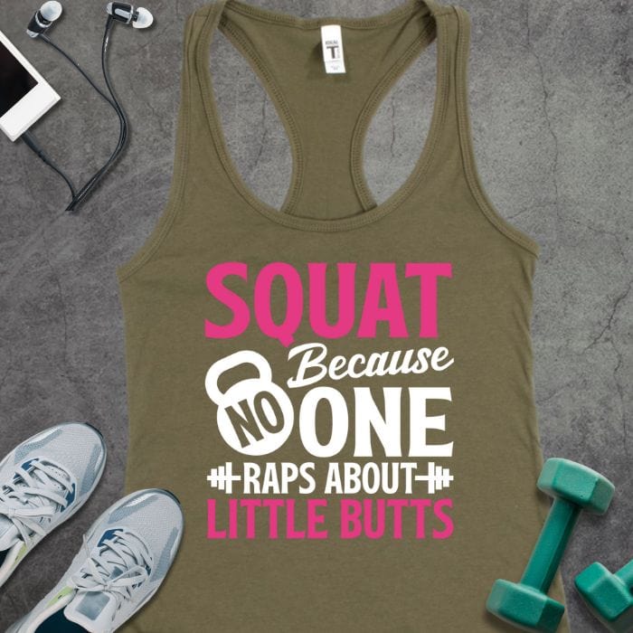 Tank Top Solid Military Green / XS Squat Because Tank