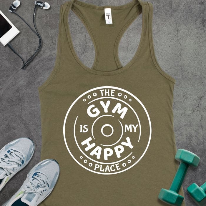 Tank Top Solid Military Green / XS The Gym Is My Tank