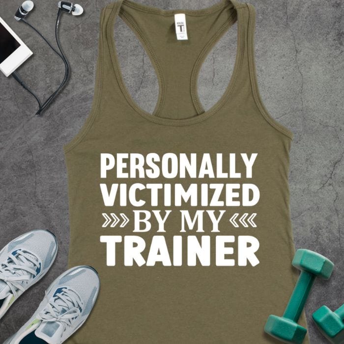Tank Top Solid Military Green / XS Victimized By Trainer Tank