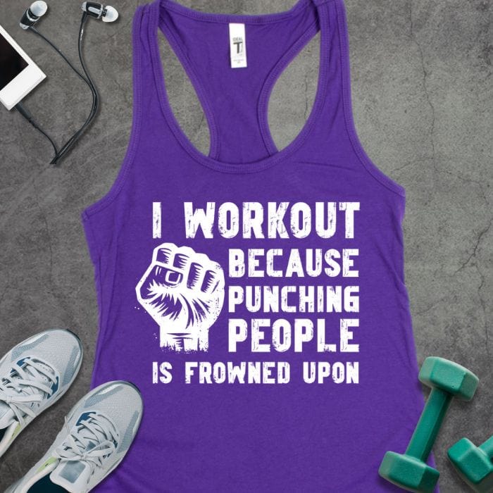 Tank Top Solid Purple Rush / XS I Workout Because Tank