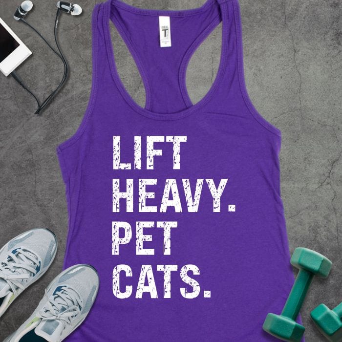 Tank Top Solid Purple Rush / XS Lift Heavy Pet Cats Tank