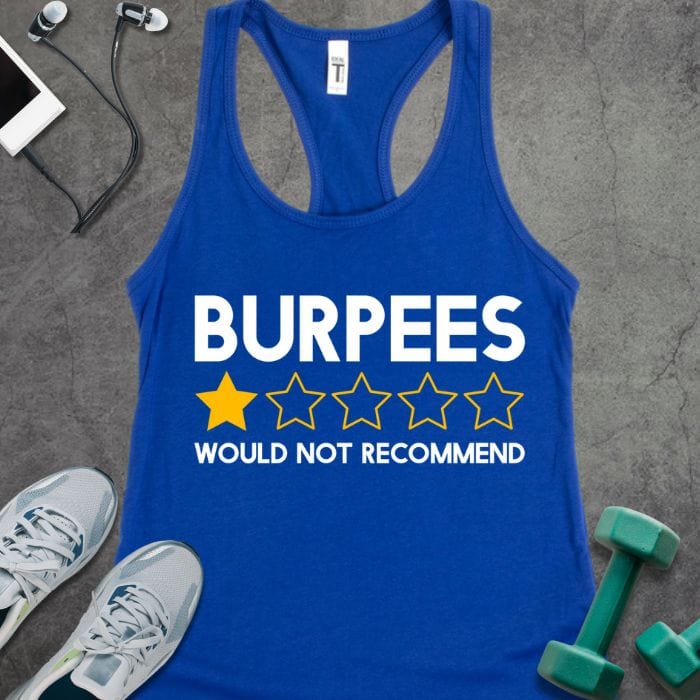 Tank Top Solid Royal / XS Burpees Review Tank