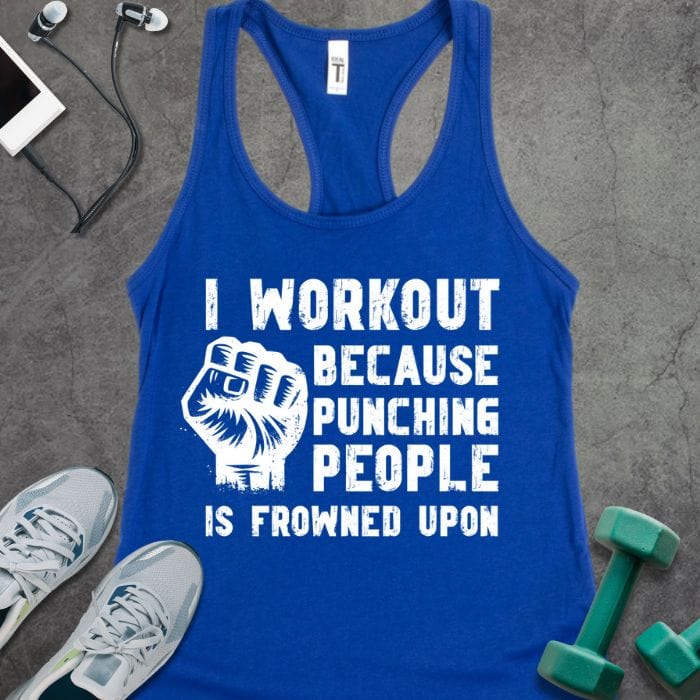 Tank Top Solid Royal / XS I Workout Because Tank