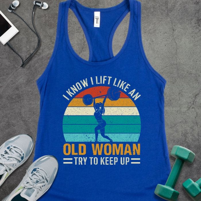 Tank Top Solid Royal / XS Old Woman Lift Tank