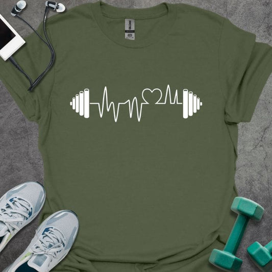 Barbell Heartbeat Line T-Shirt