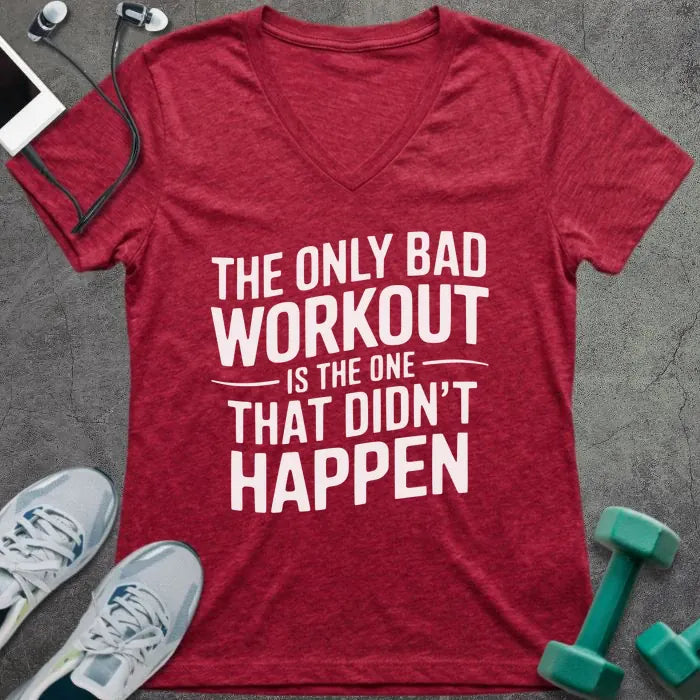 T-Shirt Heather Red / S Only Workout V-Neck
