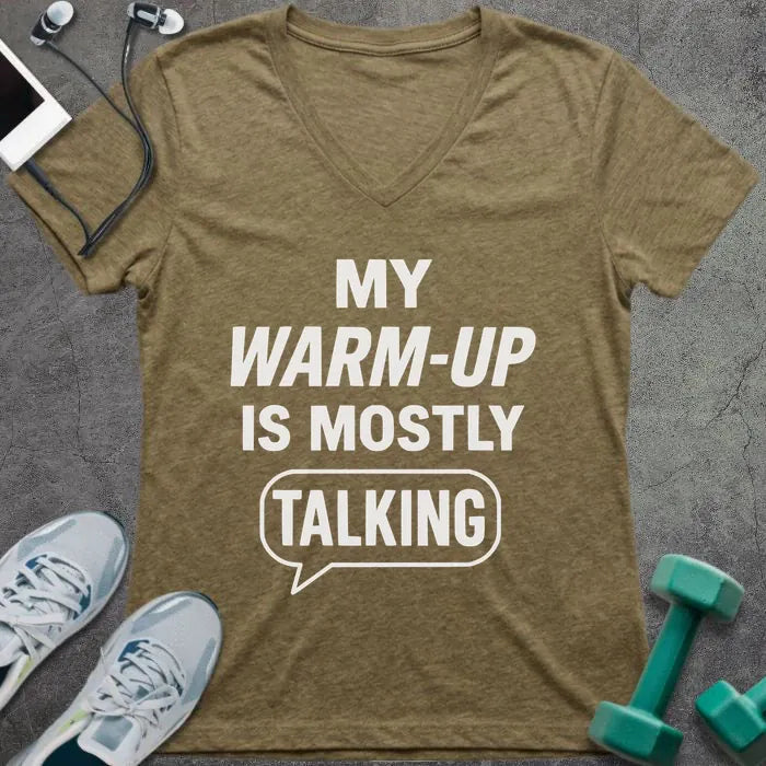 T-Shirt Heather Olive / S Mostly Talking V-Neck