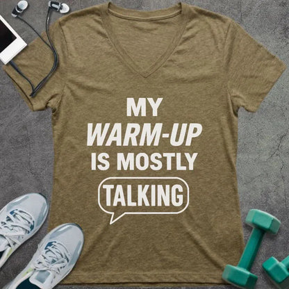 T-Shirt Heather Olive / S Mostly Talking V-Neck