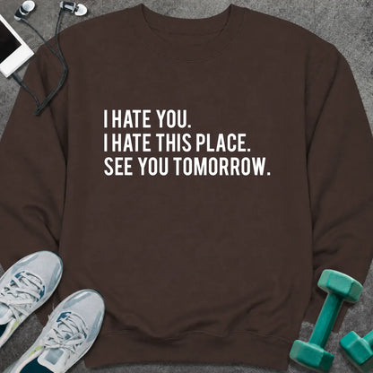 Sweatshirt S / Dark Chocolate I Hate You Sweatshirt