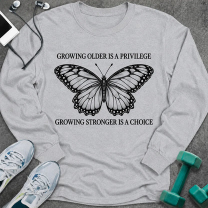 Long-sleeve Ash / S Growing Strong Long Sleeve Tee