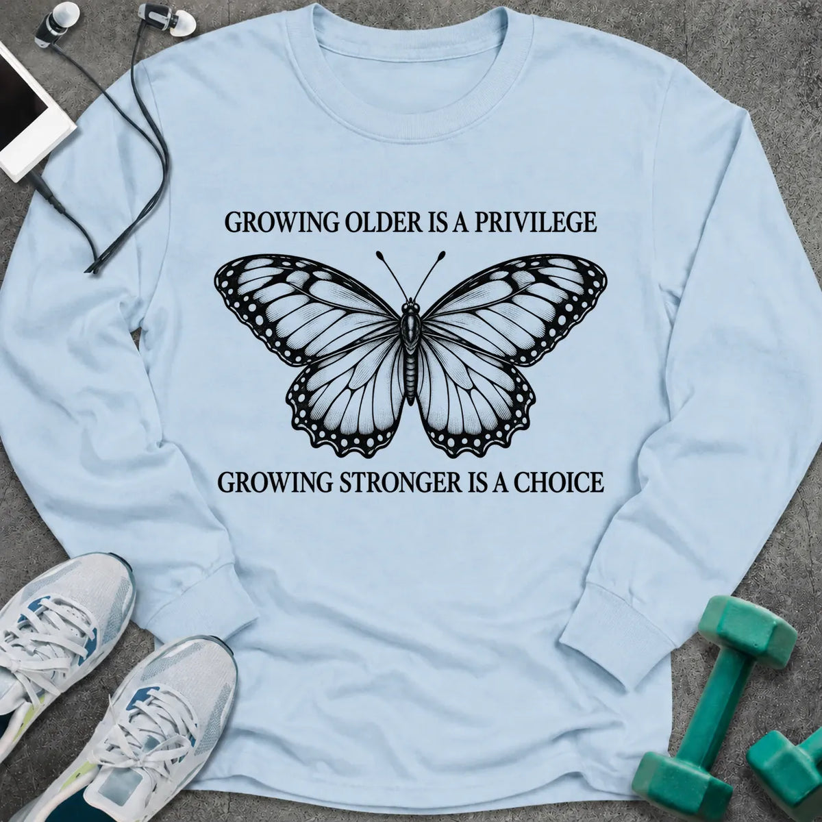 Long-sleeve Light Blue / S Growing Strong Long Sleeve Tee