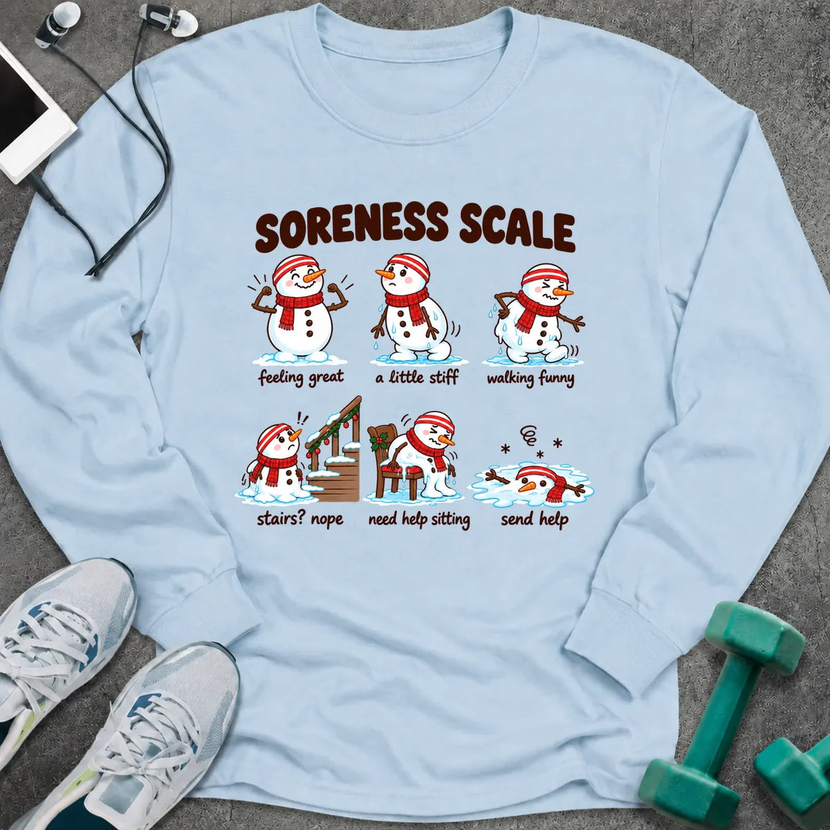 Long-sleeve Light Blue / S Soreness Scale Long Sleeve Tee