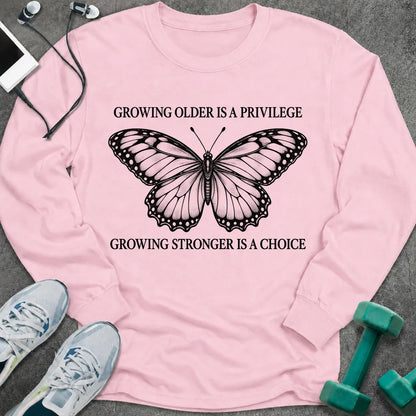 Long-sleeve Light Pink / S Growing Strong Long Sleeve Tee