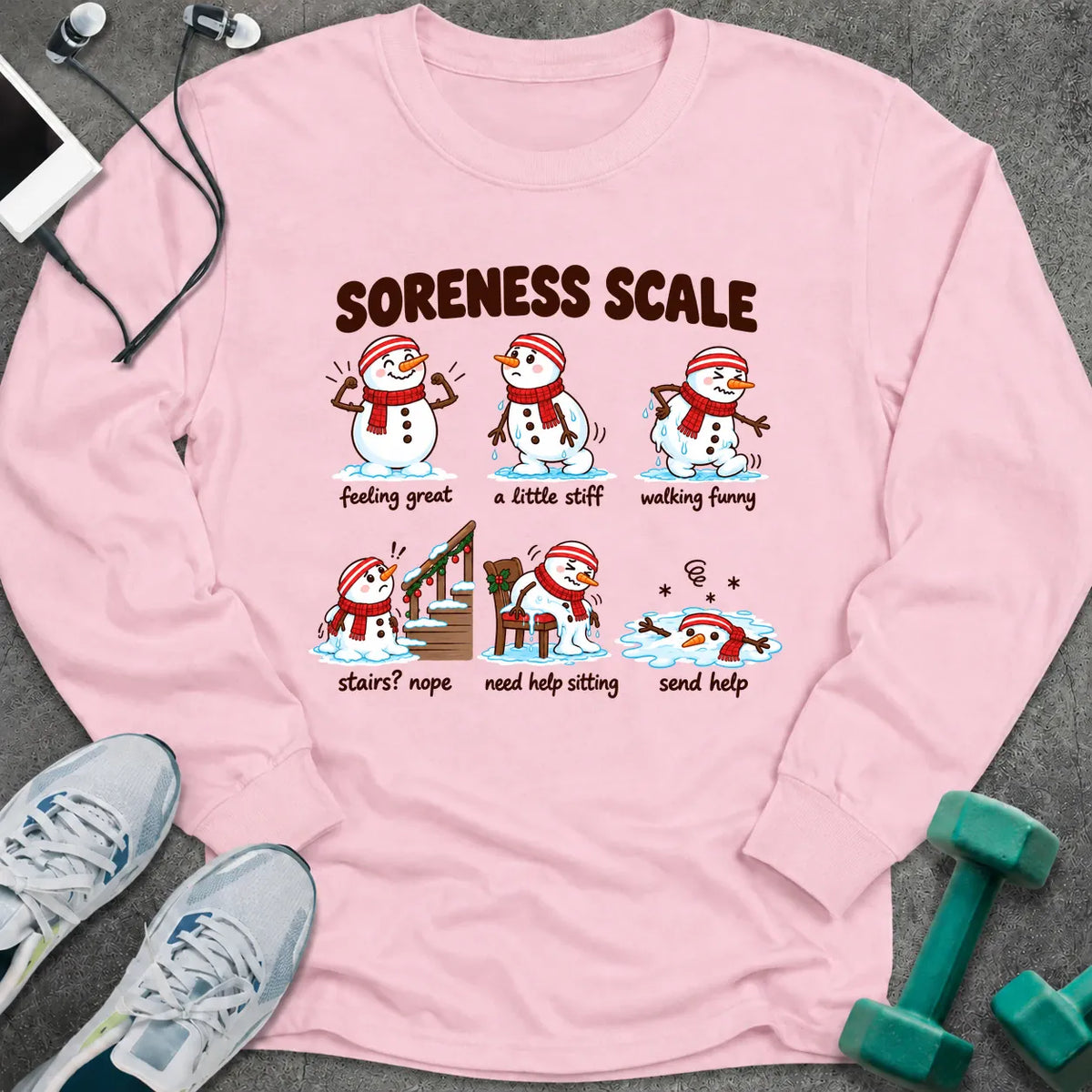 Long-sleeve Light Pink / S Soreness Scale Long Sleeve Tee