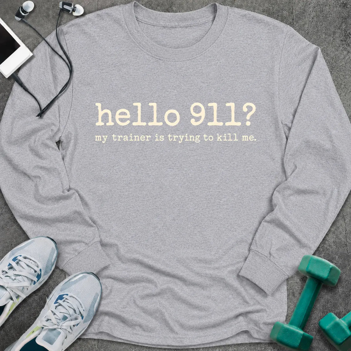Long-sleeve S / Sport Grey Hello 911 Long Sleeve Tee