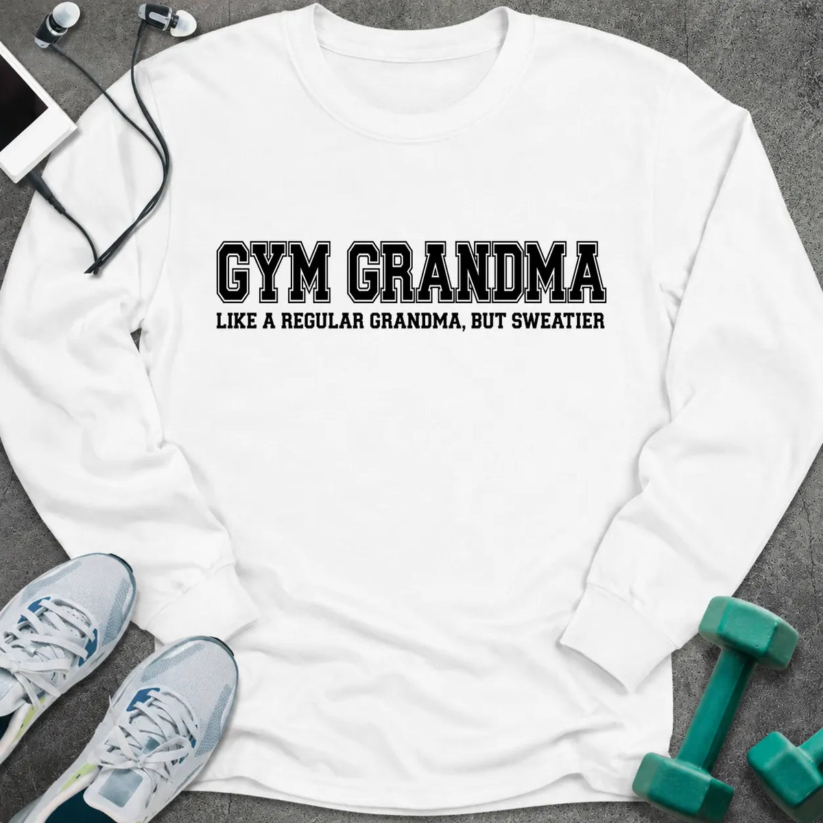 Long-sleeve White / S Gym Grandma Long Sleeve Tee