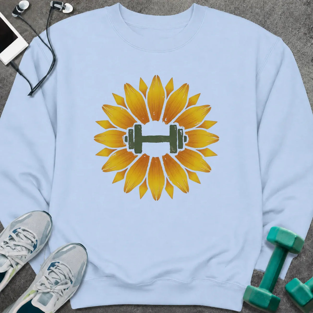 Sweatshirt Light Blue / S Sunflower Dumbbell Sweatshirt