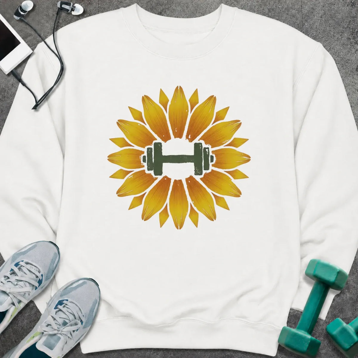 Sweatshirt White / S Sunflower Dumbbell Sweatshirt