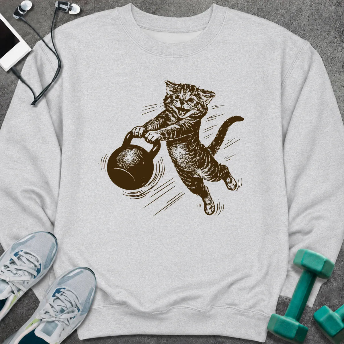 Sweatshirt Ash / S Cat Swing Sweatshirt