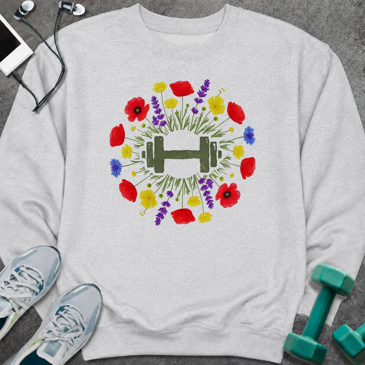 Sweatshirt Ash / S Wildflower Dumbbell Sweatshirt