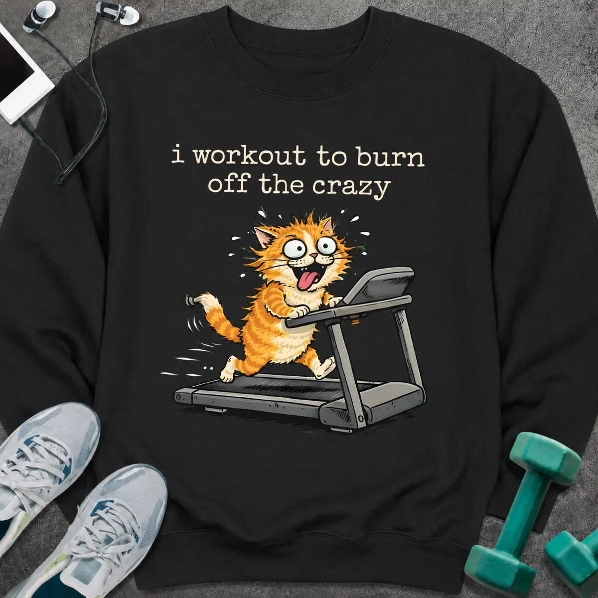 Sweatshirt Black / S Crazy Cat Sweatshirt