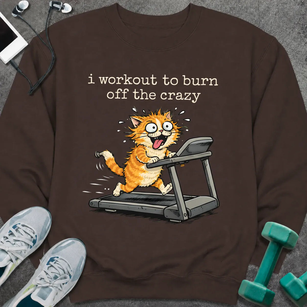 Sweatshirt Dark Chocolate / S Crazy Cat Sweatshirt