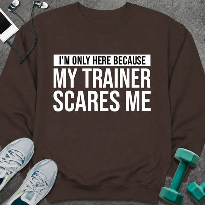 Sweatshirt Dark Chocolate / S Trainer Scares Me Sweatshirt