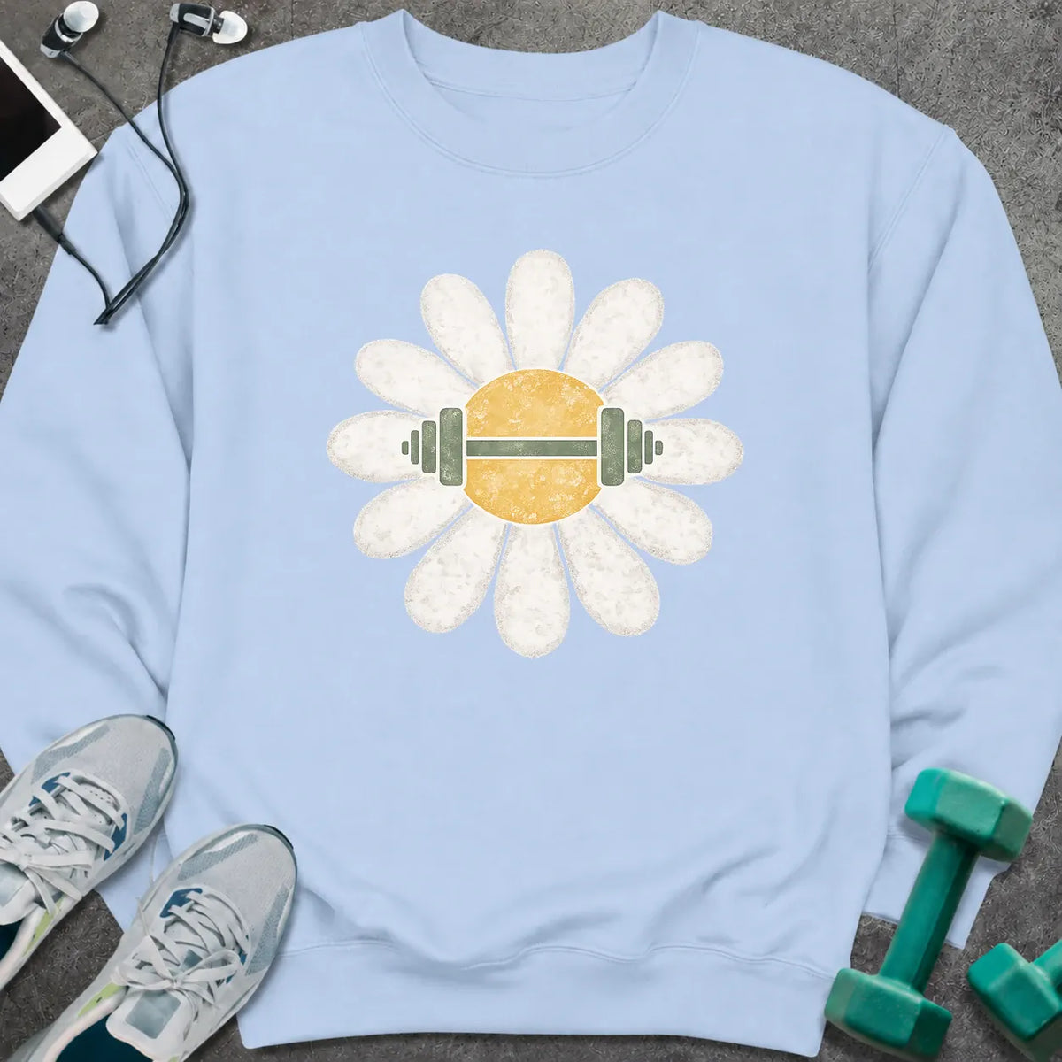 Sweatshirt Light Blue / S Daisy Barbell Sweatshirt