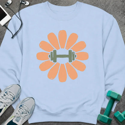 Sweatshirt Light Blue / S Dumbbell Flower Sweatshirt